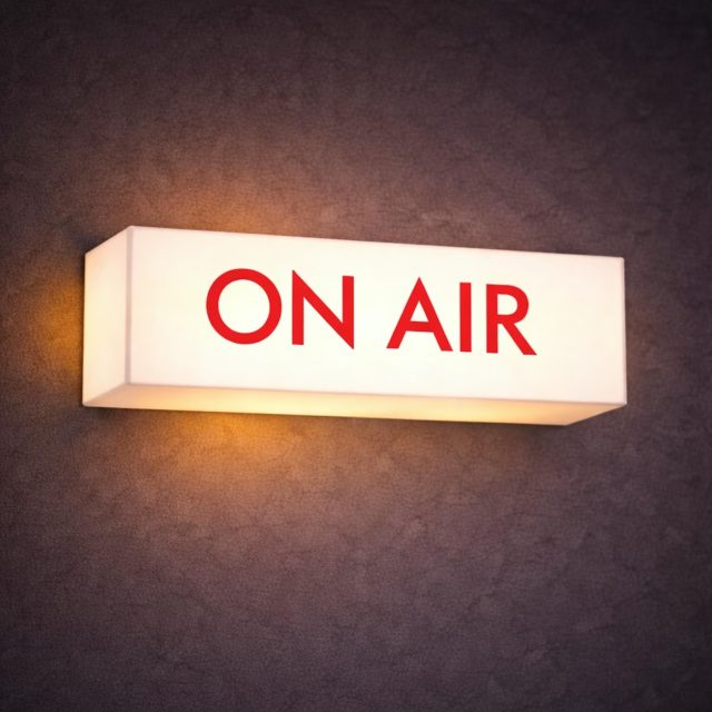 Vintage LED Studio Warning Light Sign