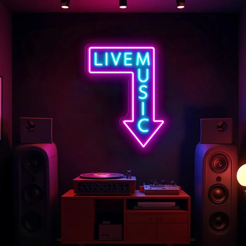 Live Music LED Neon Wall Sign